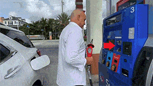 man on a gas station